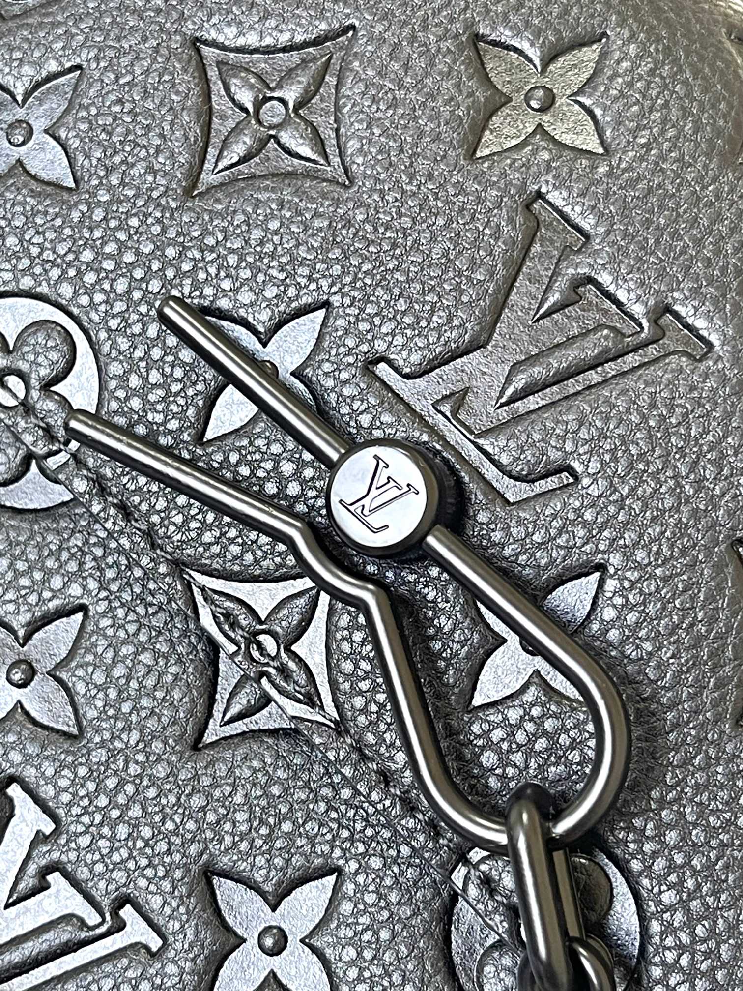 [TOP] Louis Vuitton LV Monogram Leather Steamer Messenger Bag  24x17x5CM-Black