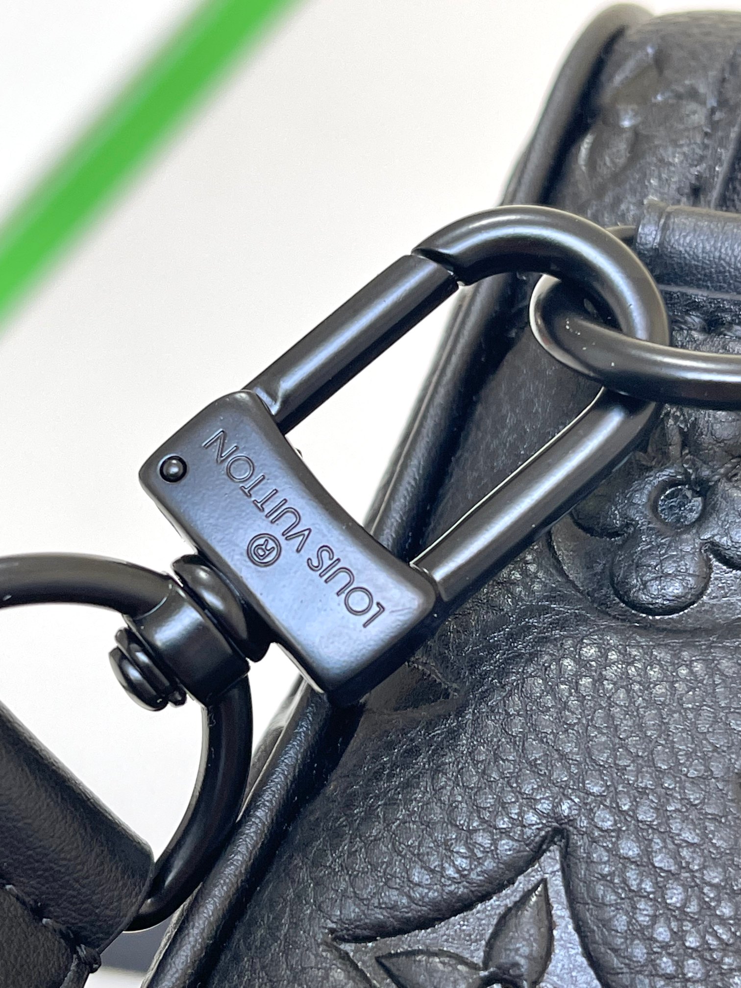 [TOP] Louis Vuitton LV Monogram Leather Steamer Messenger Bag  24x17x5CM-Black