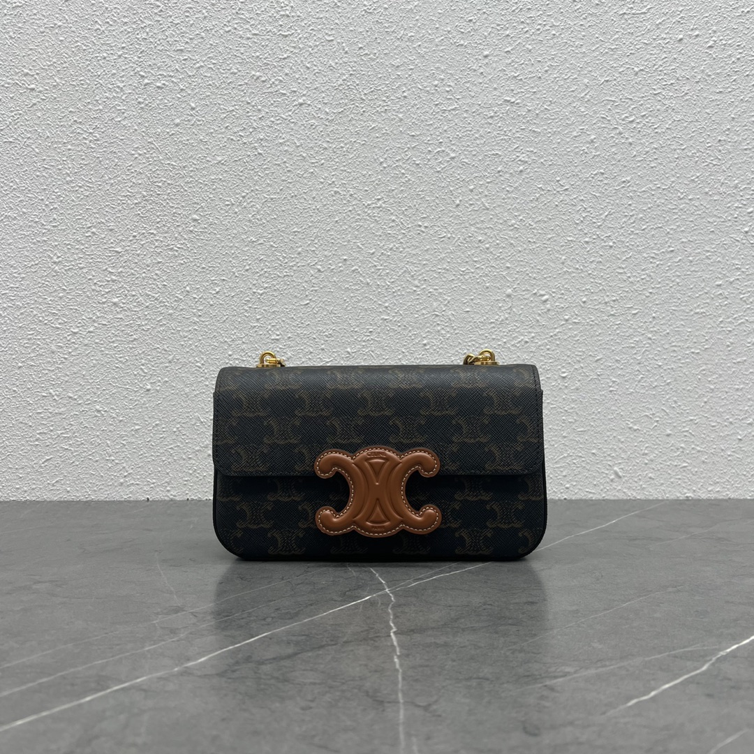 [TOP] CELINE Skin Buckle Chain Underarm Bag 21×13×5CM