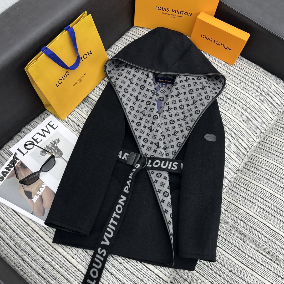 [TOP] Louis Vuitton LV Signature Double Face Wrap Coat 【99% Wool】 - Collection