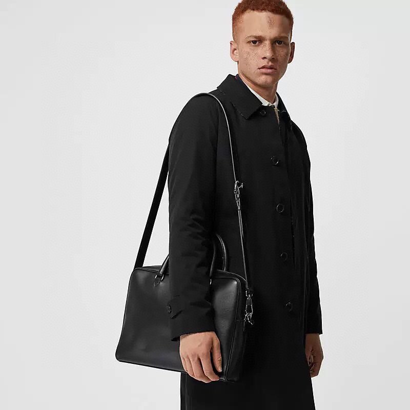 [TOP] BURBERRY London Leather Men's Briefcase 37×27×7cm