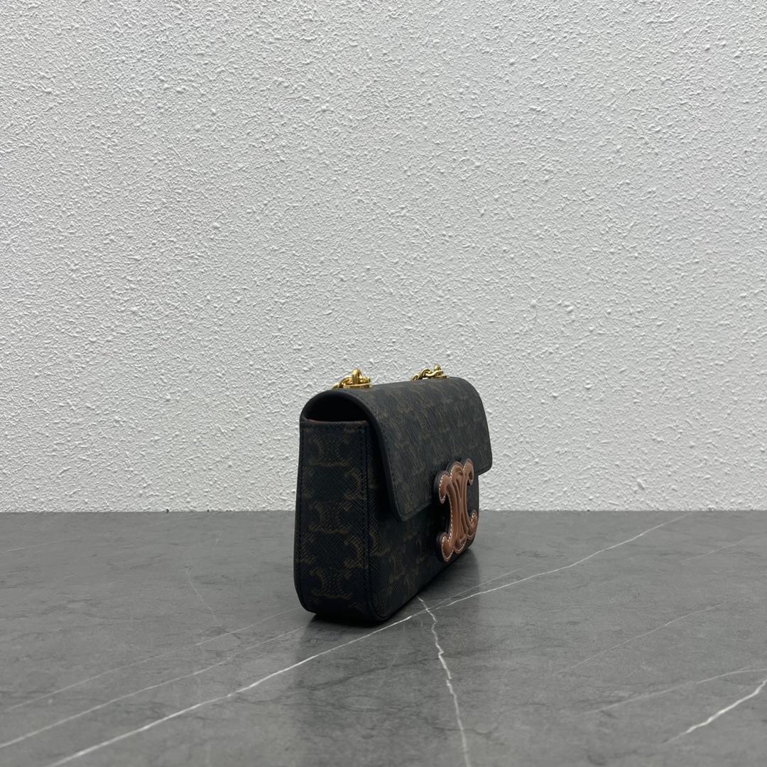 [TOP] CELINE Skin Buckle Chain Underarm Bag 21×13×5CM