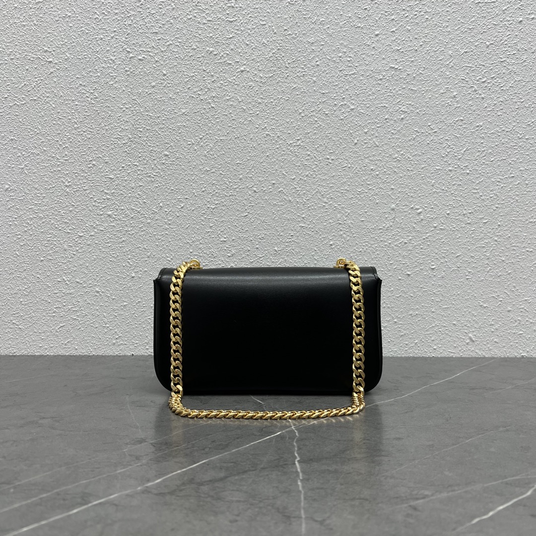 [TOP] CELINE Skin Buckle Chain Underarm Bag 21×13×5CM - Black