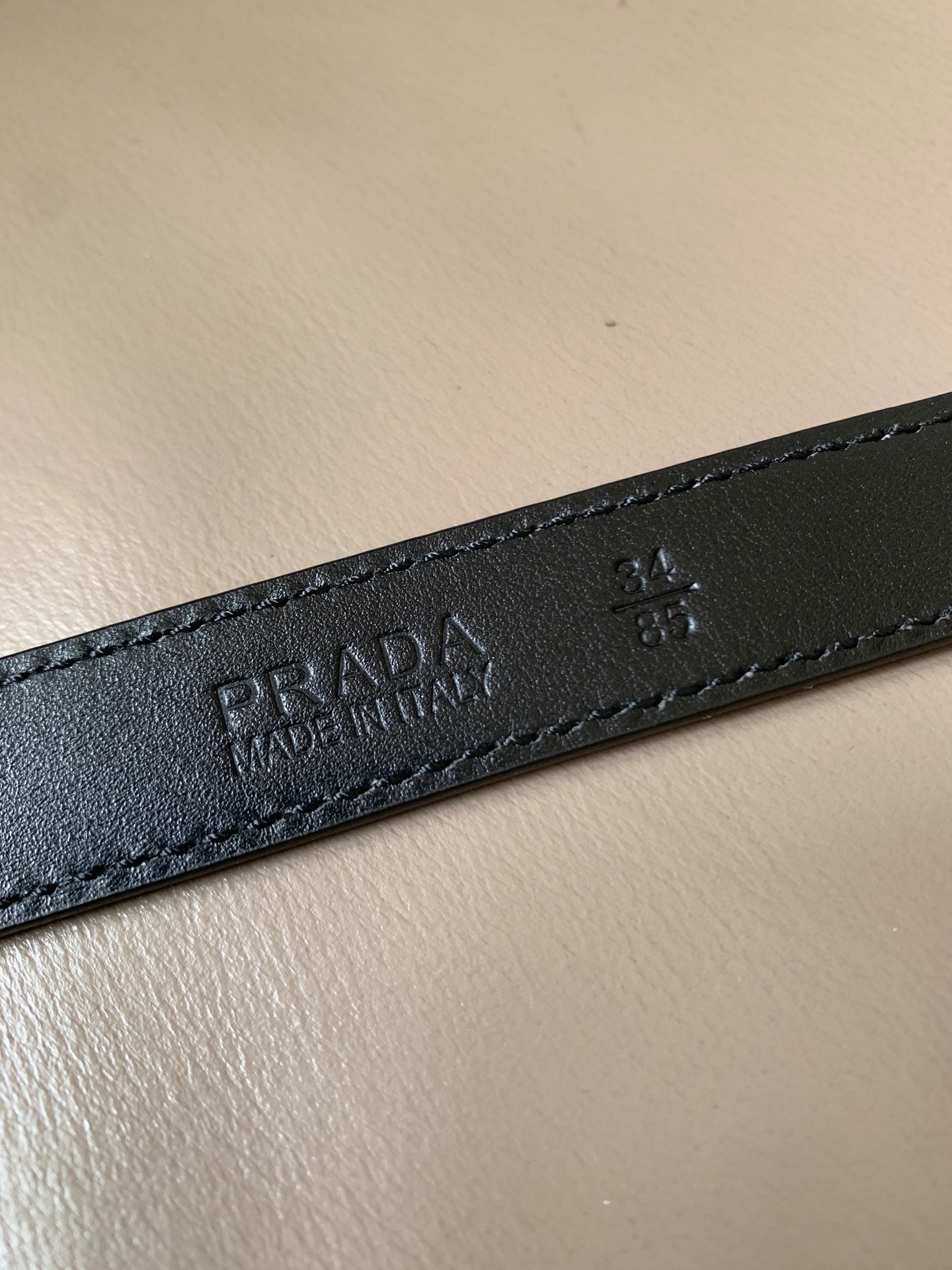 [TOP] PRADA Belt with Metal Logo - 2CM