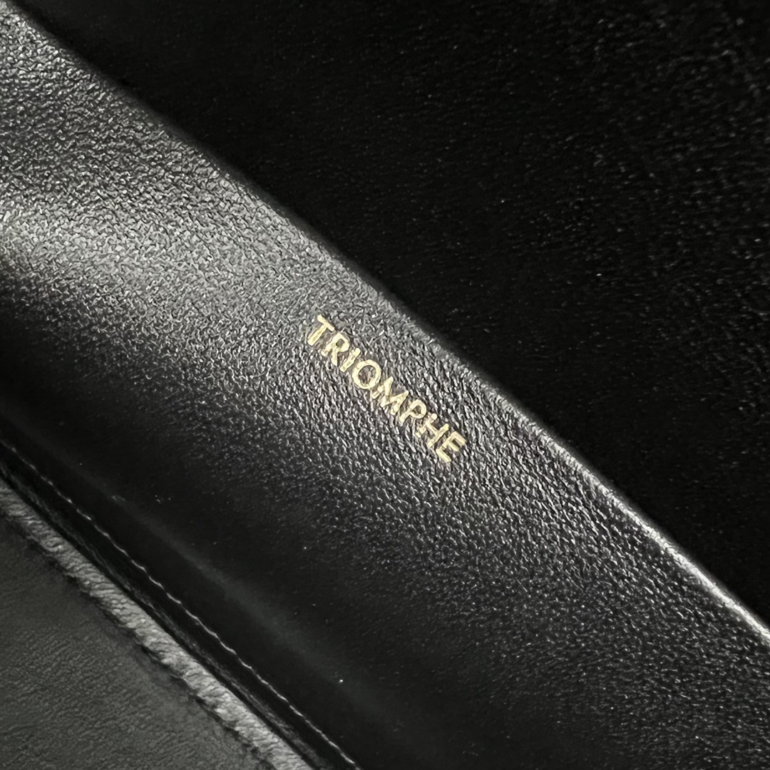 [TOP] CELINE Skin Buckle Chain Underarm Bag 21×13×5CM - Black