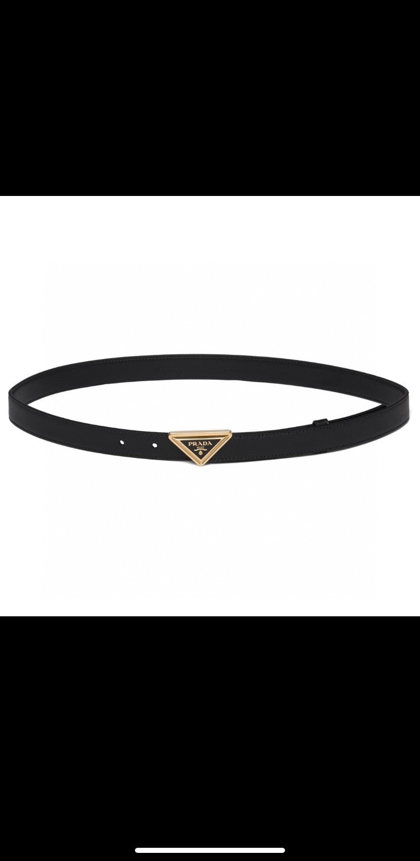 [TOP] PRADA Belt with Metal Logo - 2CM