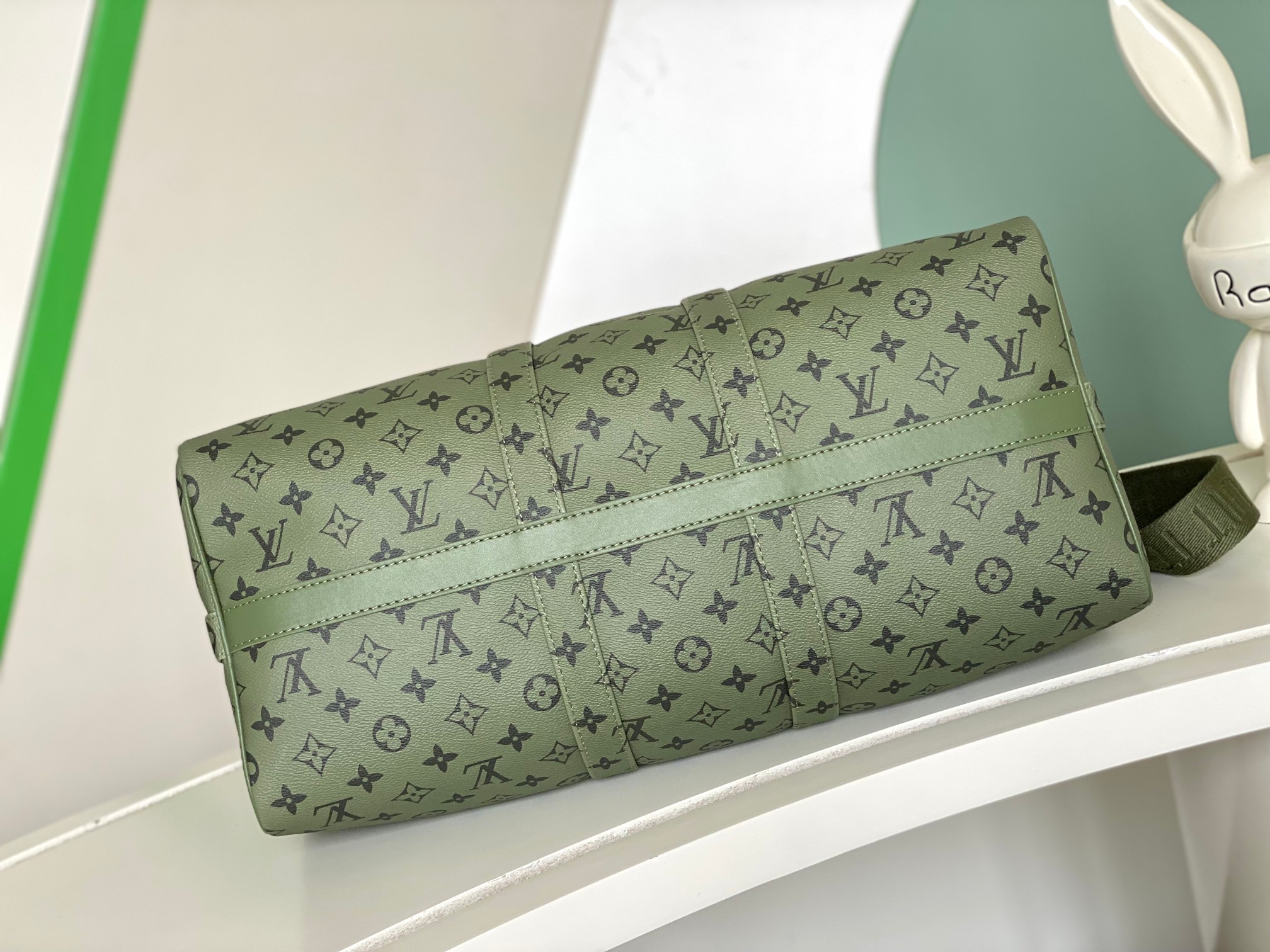 [TOP] Louis Vuitton LV Loui$ Vu!tt Monogram Tones Keepall Bandoulière 45 Travel Bag-Green