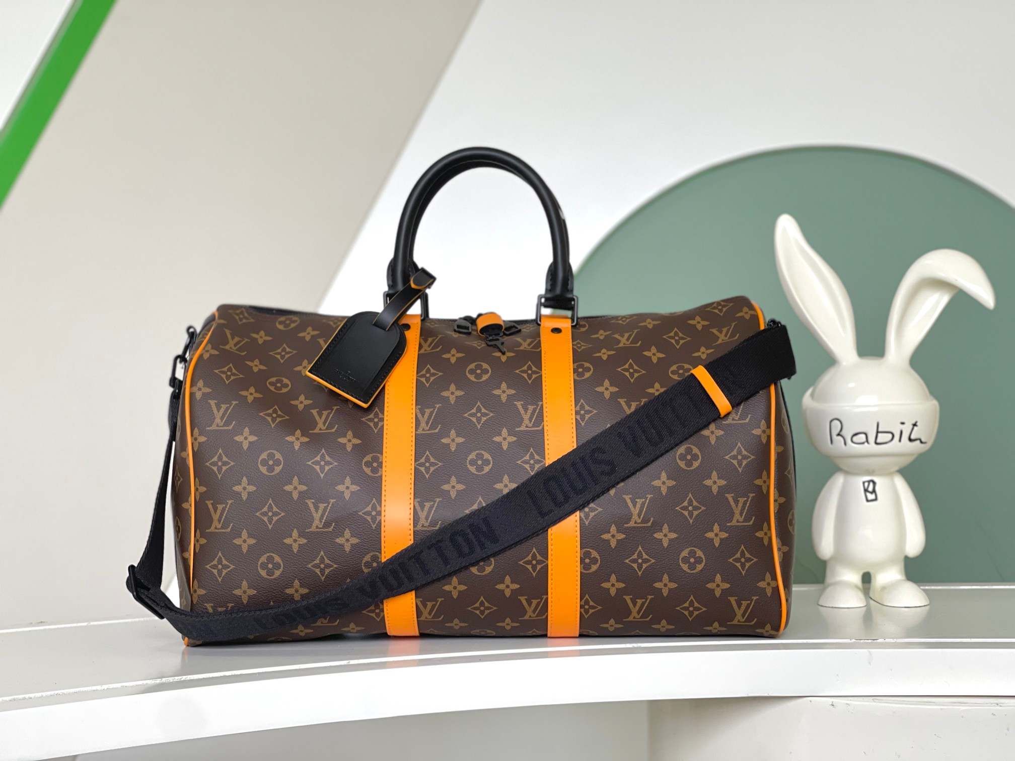 [TOP] Louis Vuitton LV L*V Damier Infini Leather Keepall 45 cm Bag-Brown