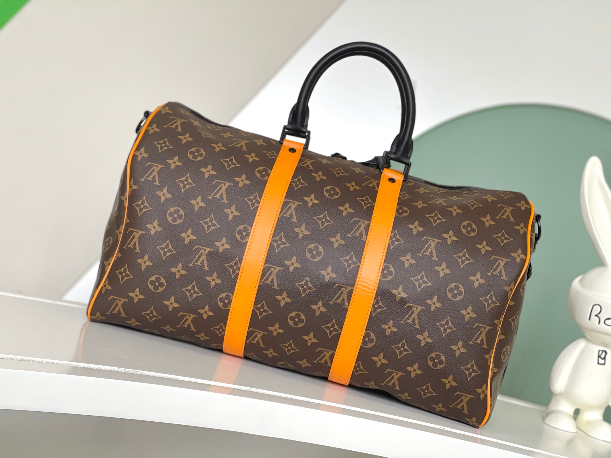 [TOP] Louis Vuitton LV L*V Damier Infini Leather Keepall 45 cm Bag-Brown