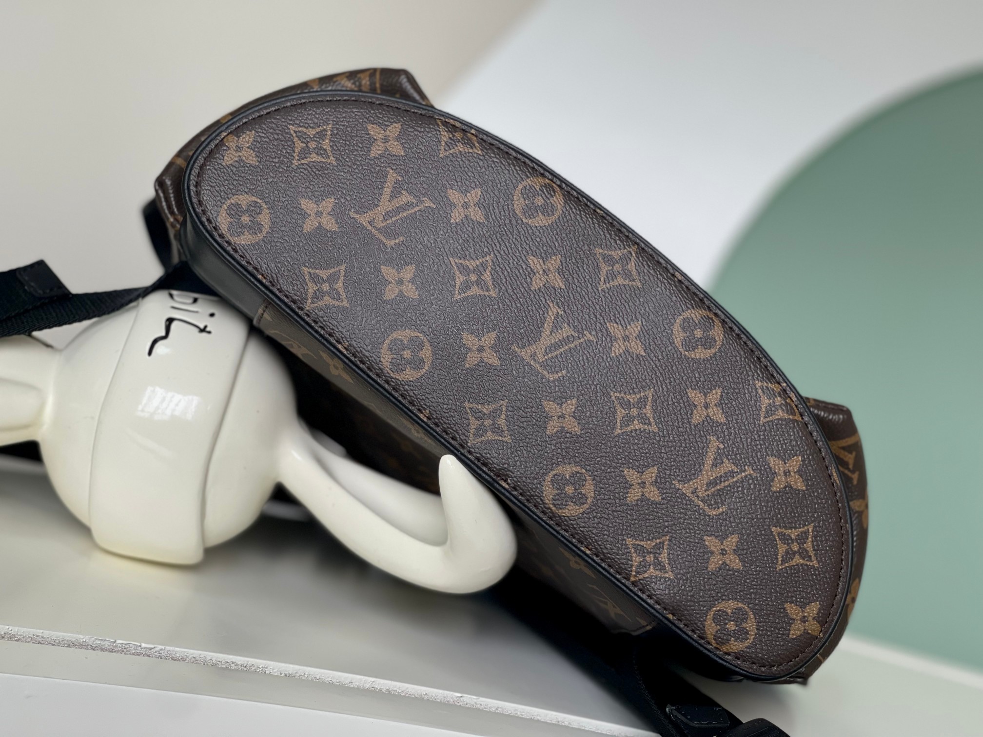 [TOP] Louis Vuitton LV Monogram Macassar Canvas Christopher Small Backpack 32.0 x 39.0 x 12.0 cm-Black