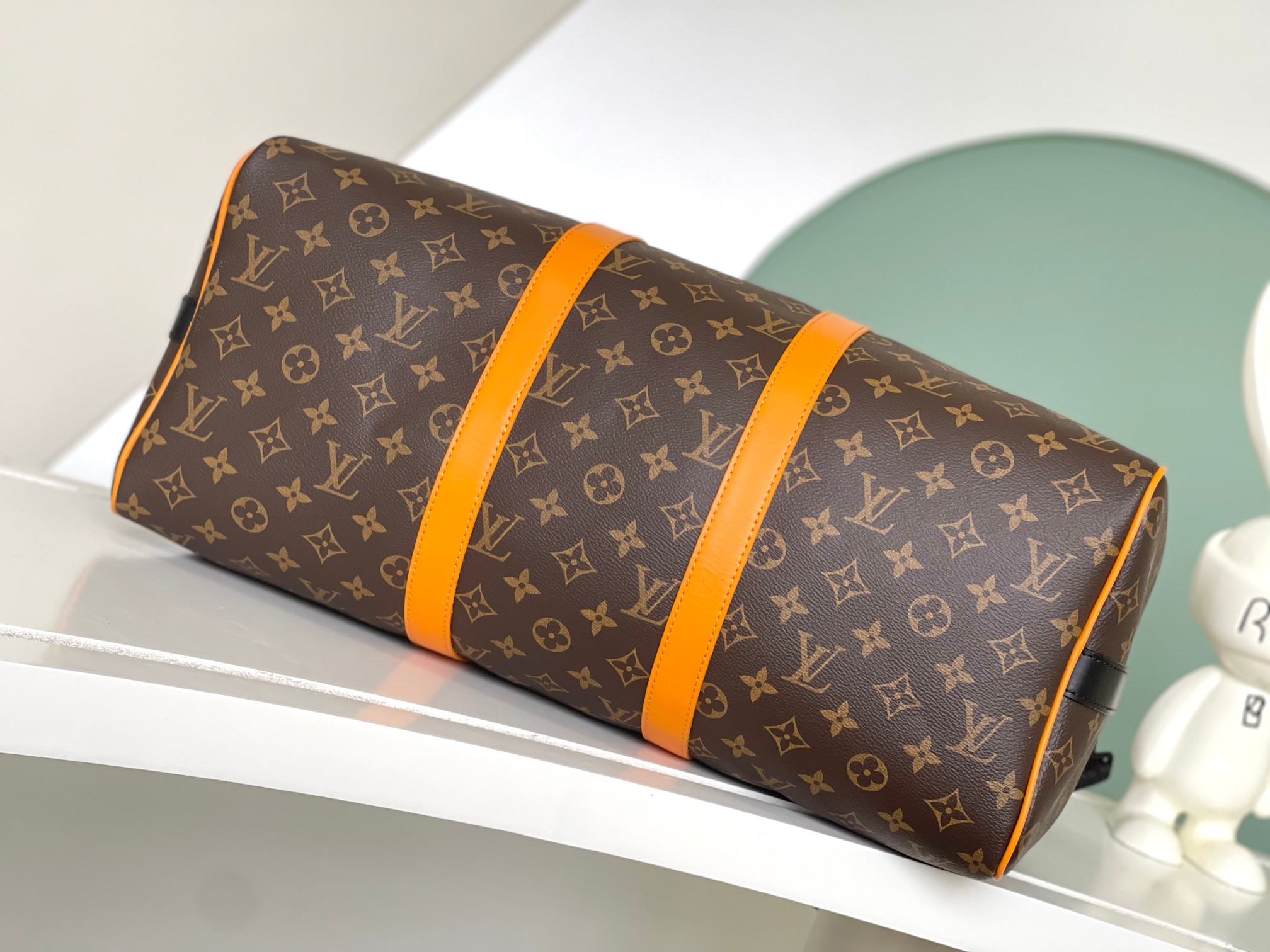 [TOP] Louis Vuitton LV L*V Damier Infini Leather Keepall 45 cm Bag-Brown