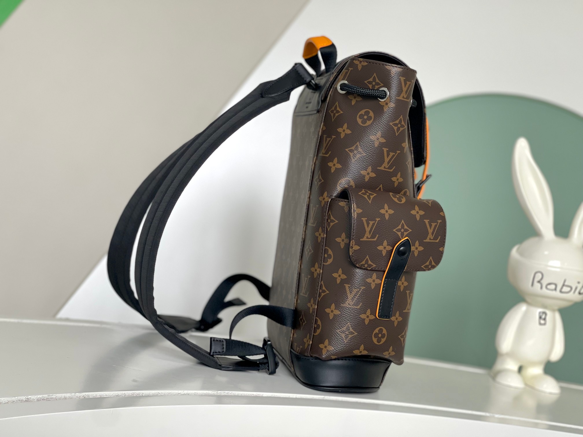 [TOP] Louis Vuitton LV Monogram Macassar Canvas Christopher Small Backpack 32.0 x 39.0 x 12.0 cm-Black