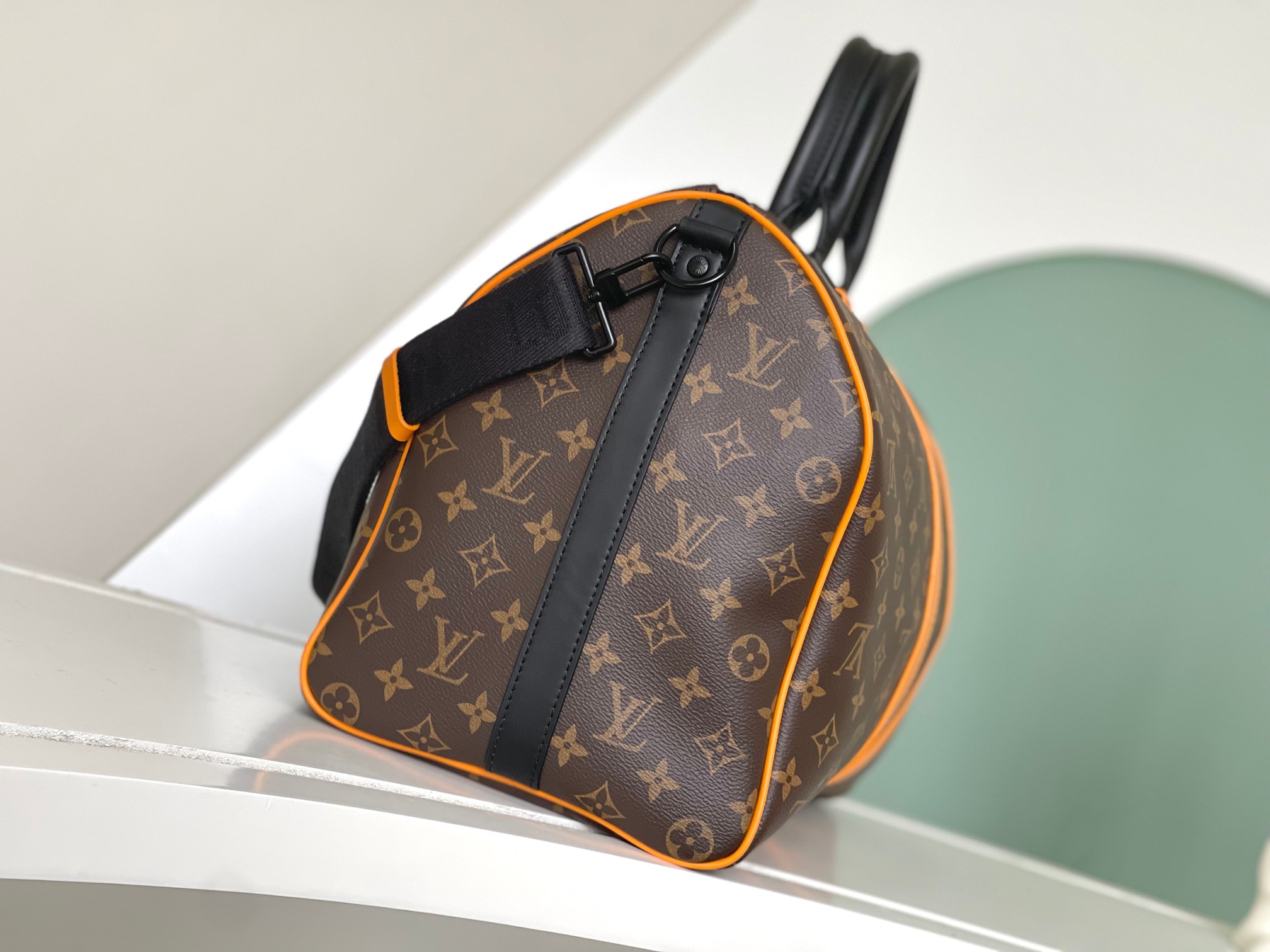 [TOP] Louis Vuitton LV L*V Damier Infini Leather Keepall 45 cm Bag-Brown