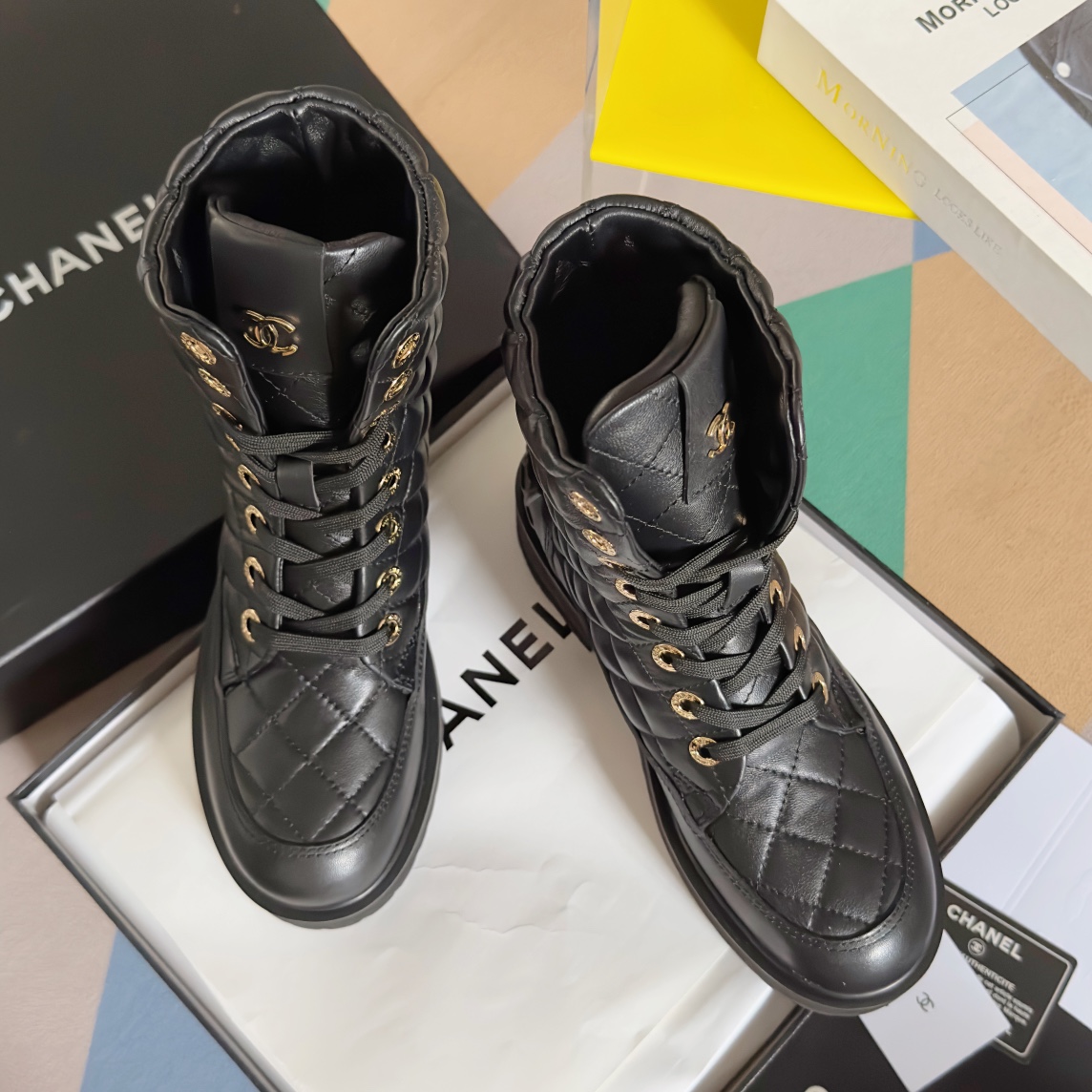 [Tops] CHANEL Thick Soled Short Boots - 4.5CM - 2 Colors