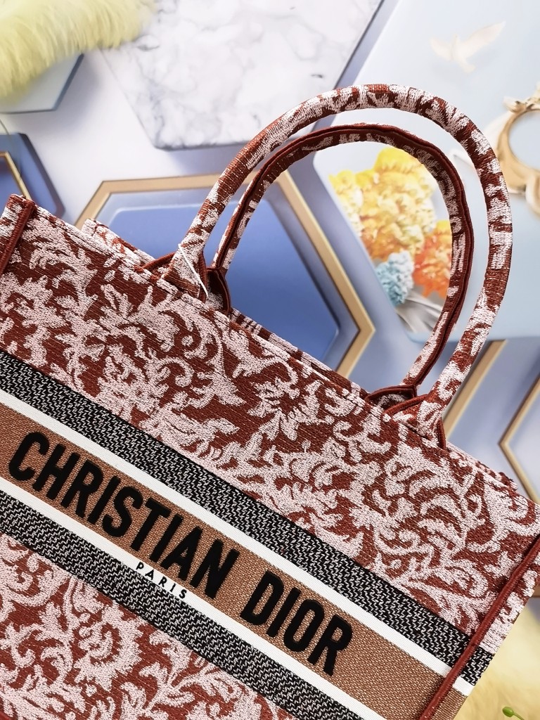 [TOP] Christian Dior Brocart Totem Window Grilles Book Tote Handbag 36.5cm/41.5cm