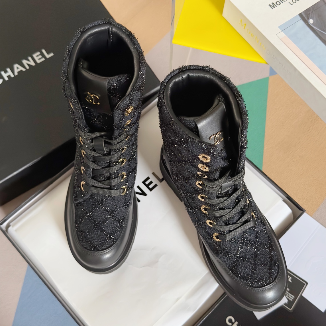 [Tops] CHANEL Thick Soled Short Boots - 4.5CM - 2 Colors
