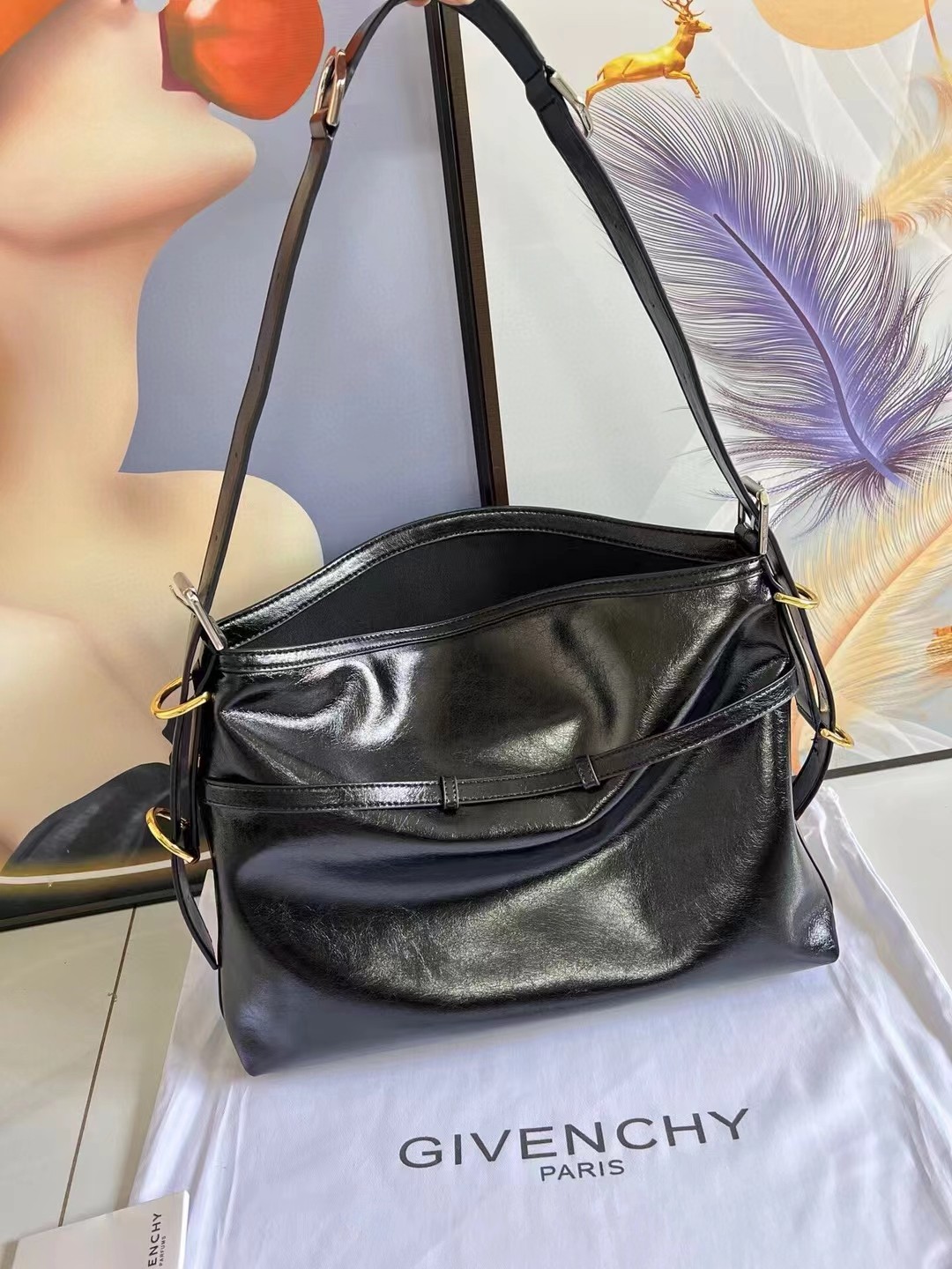 [TOP] GIVENCHY Voyou Bags Medium 40x27x6.5cm - Black