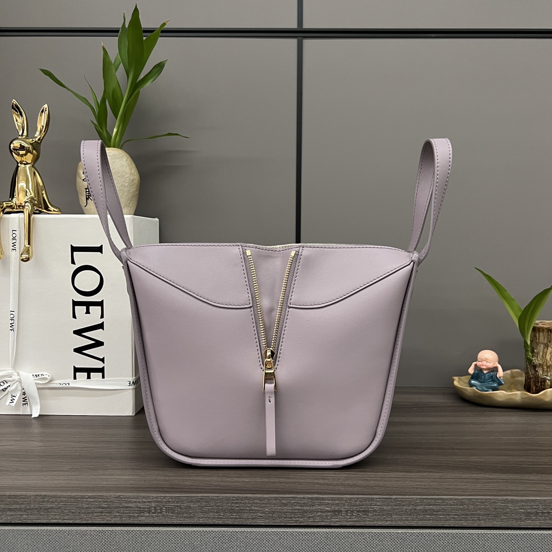 [TOP] LOEWE Classic Cow Leather Hammock Bags 19.5*14.5*20.8- Purple