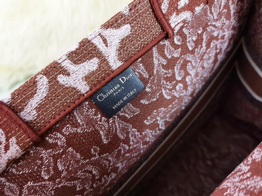 [TOP] Christian Dior Brocart Totem Window Grilles Book Tote Handbag 36.5cm/41.5cm