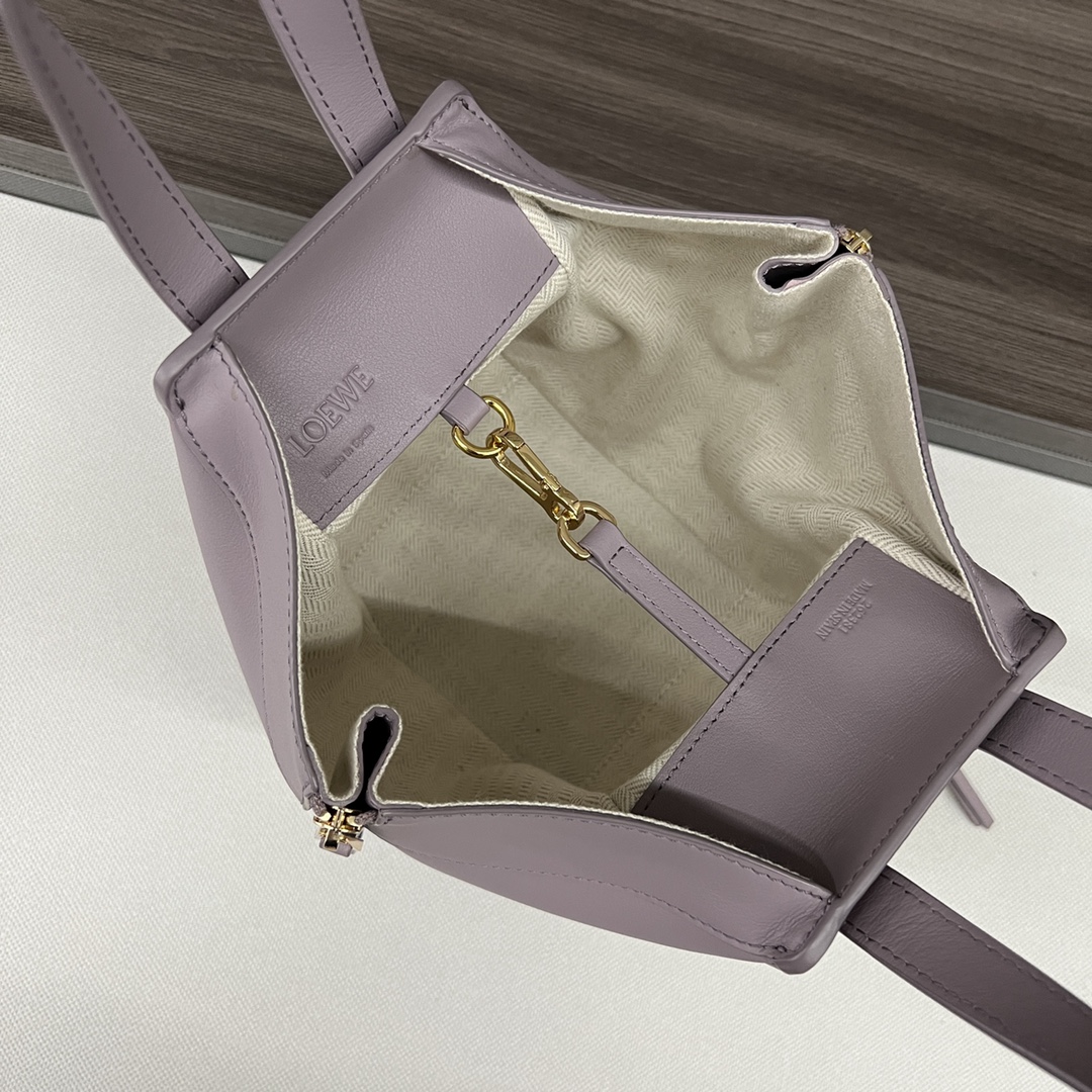 [TOP] LOEWE Classic Cow Leather Hammock Bags 19.5*14.5*20.8- Purple