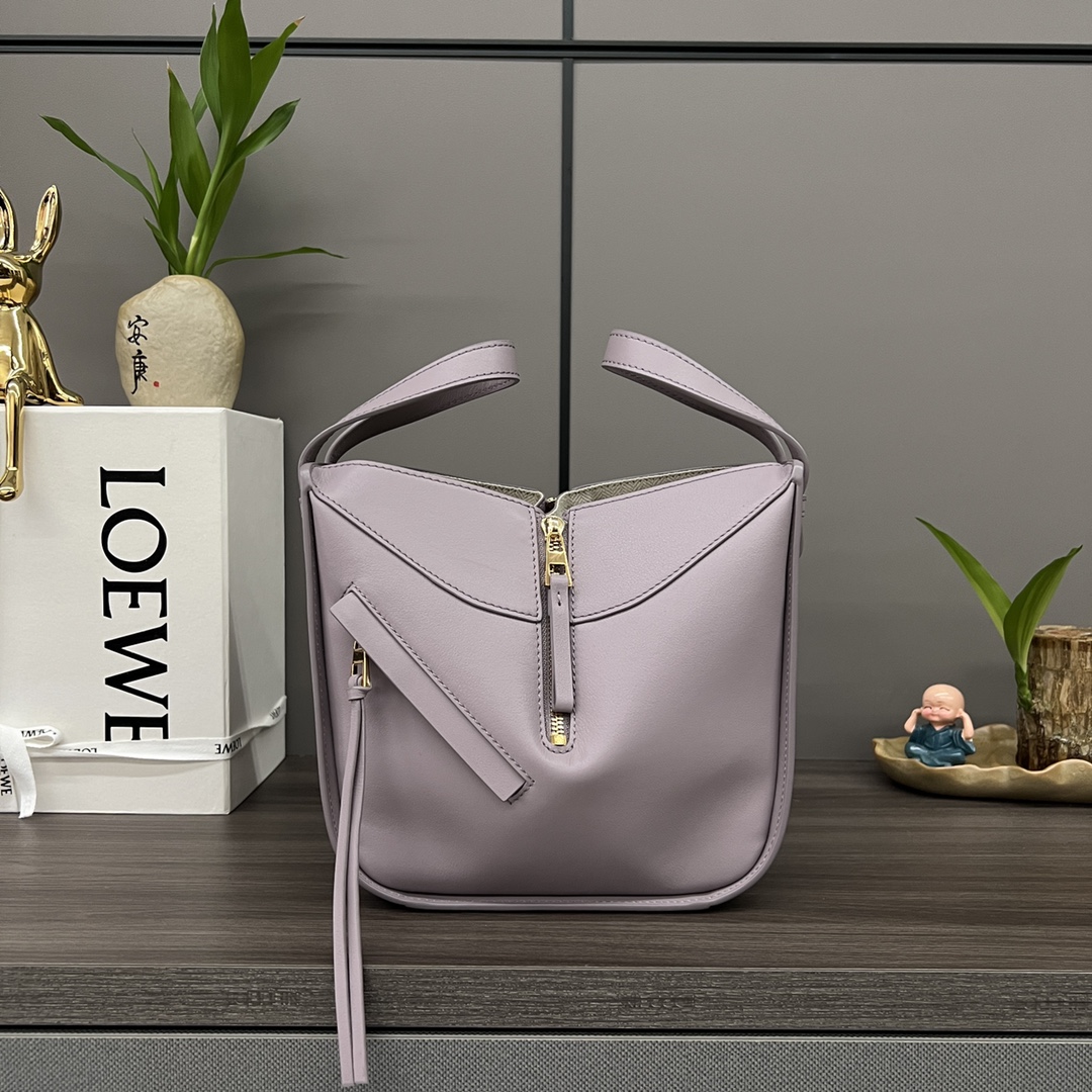 [TOP] LOEWE Classic Cow Leather Hammock Bags 19.5*14.5*20.8- Purple