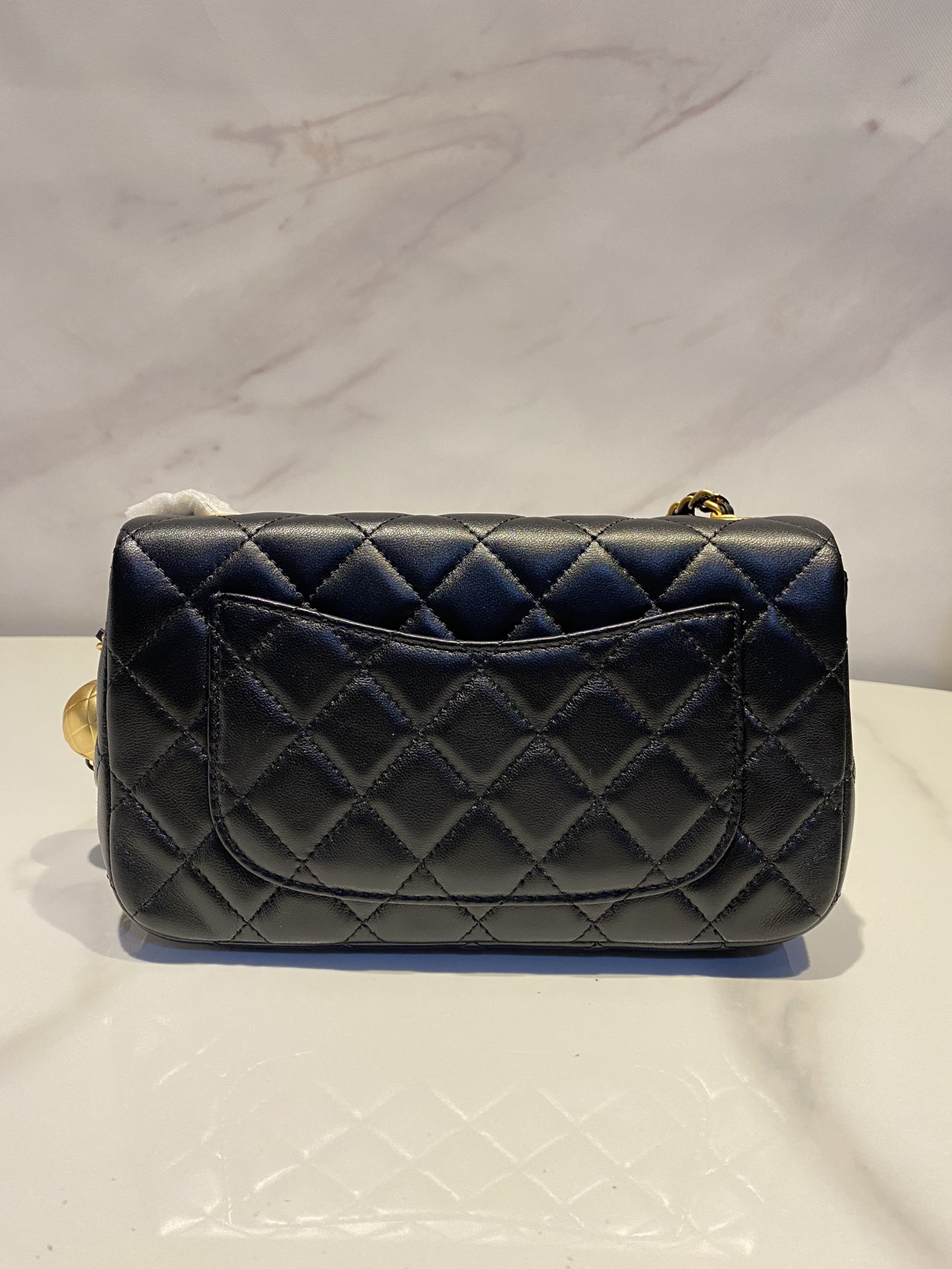 [TOP] CHANEL CF Classic Flap Bag With Golden Ball 17cm/20cm - GHW - Black