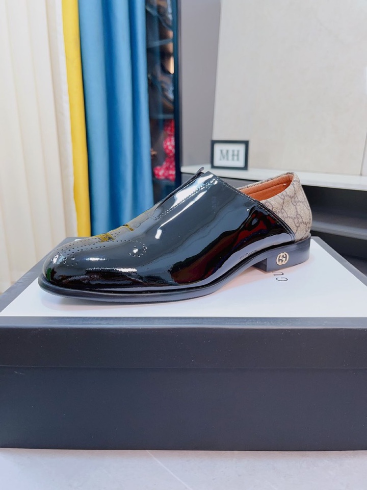 [TOP] GUCCI Men's Formal Leather Shoes - Black