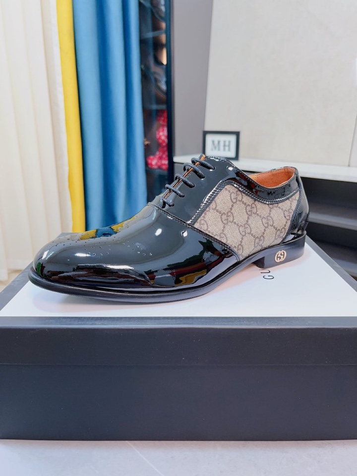 [TOP] GUCCI Men's Formal Leather Shoes - Black