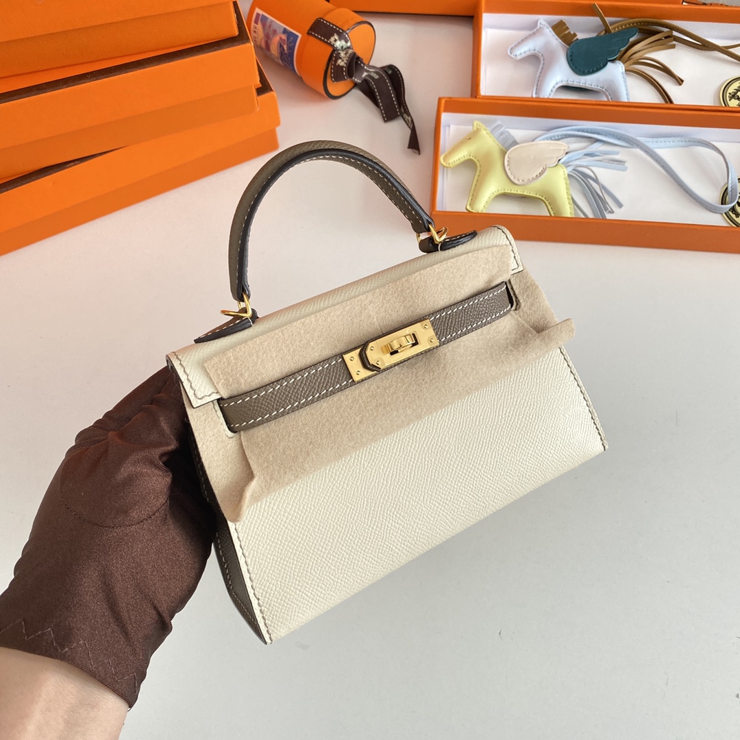 [TOP] HERMES Mini Kelly II Epsom Leather 19cm - 4 Colors
