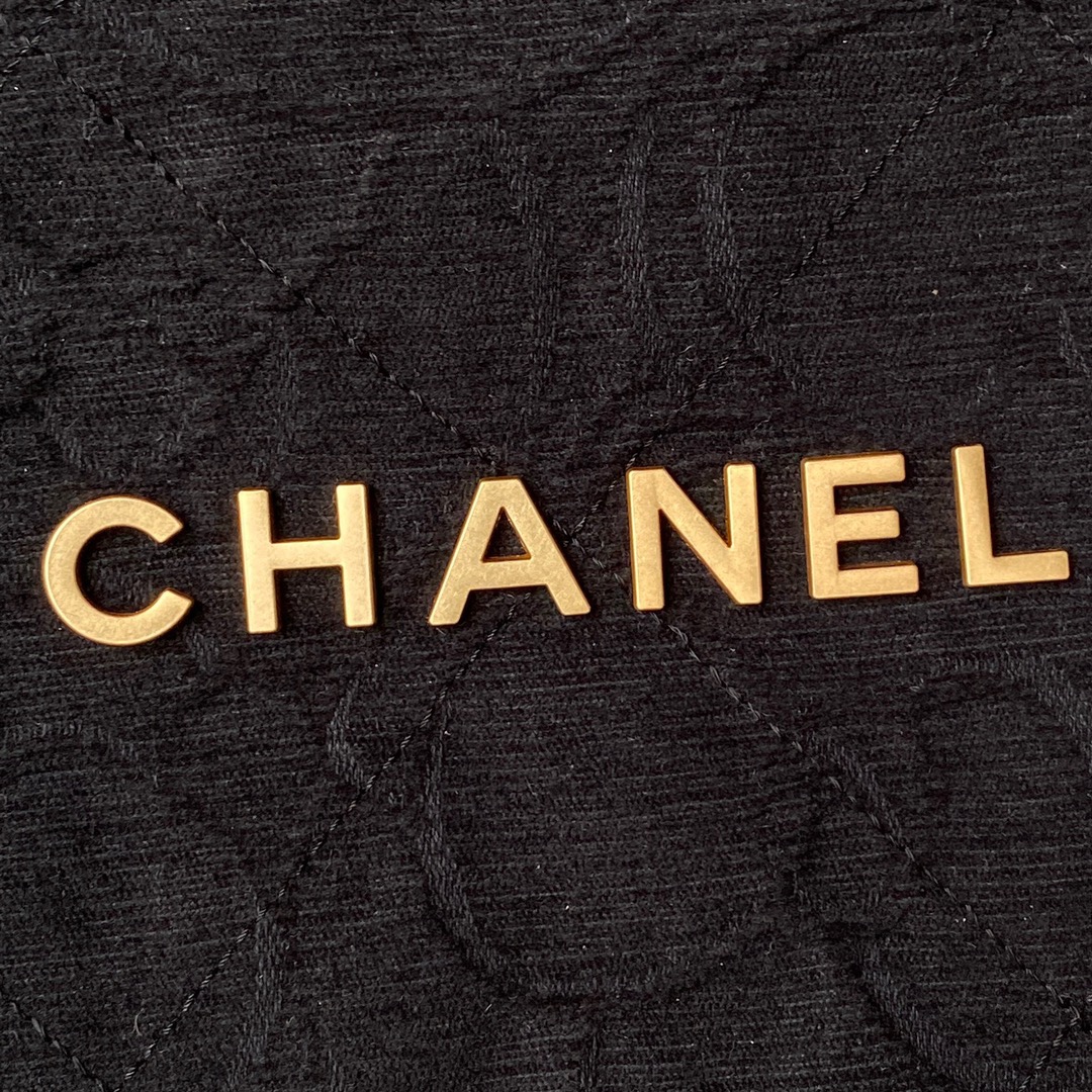 [TOP] CHANEL 22 velvet Shopping Bag 39×42×8 cm - Black