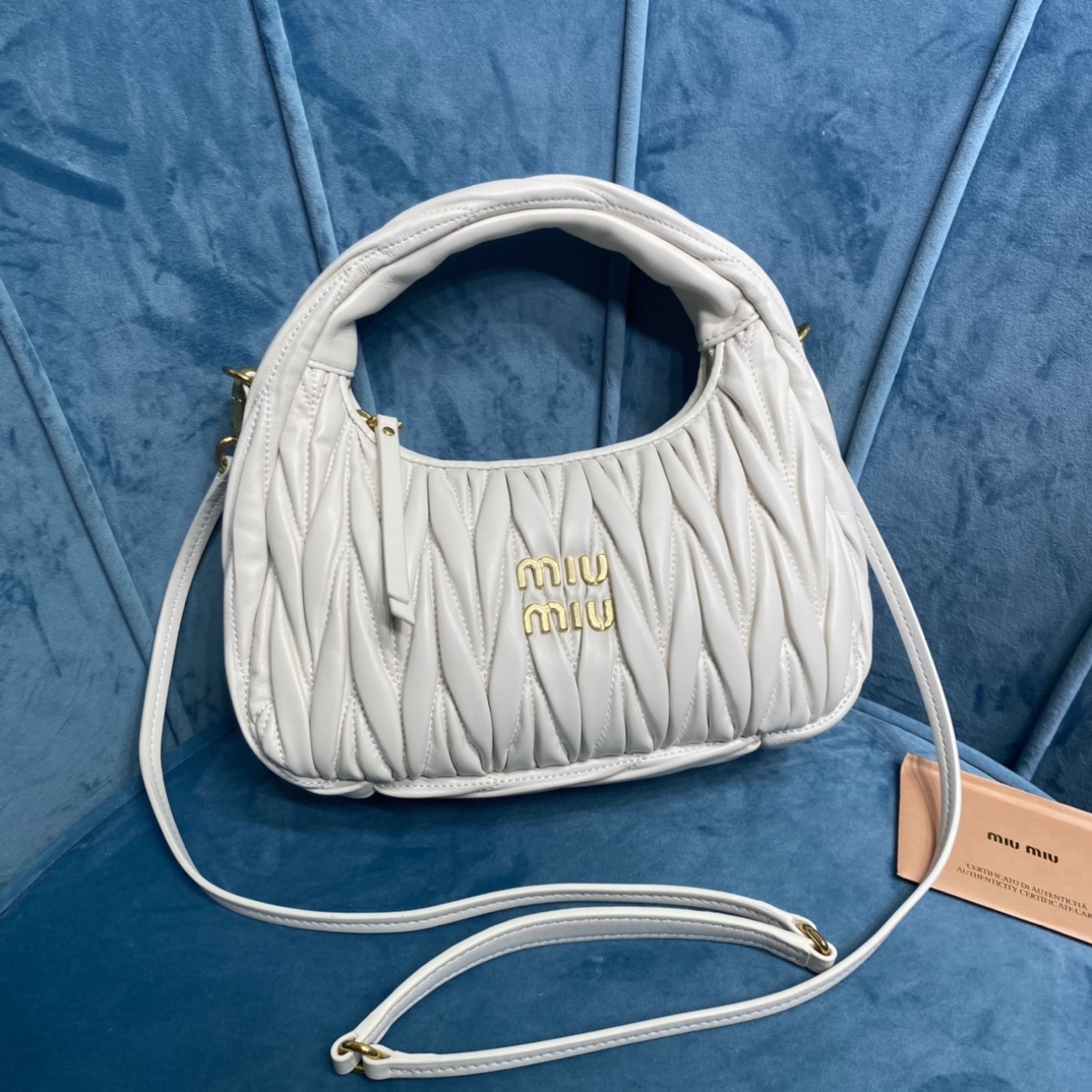[TOP] Miu Miu Lambskin Miu Wander Bag 23 x 13 x 7 cm - 14 Color