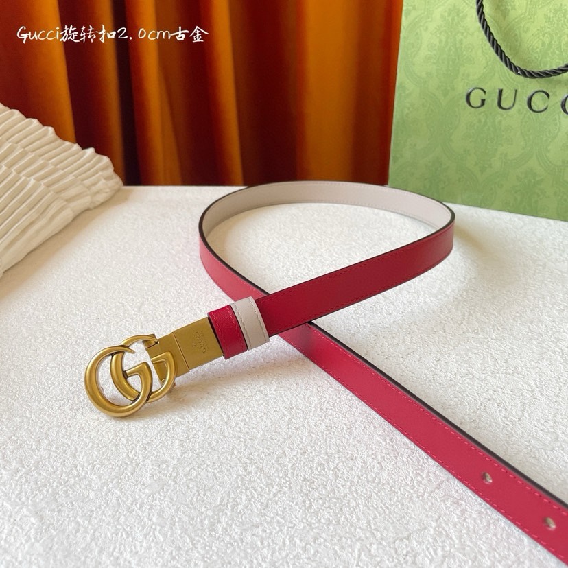 [TOP] GUCCI New Double - Sided Belt - 2CM