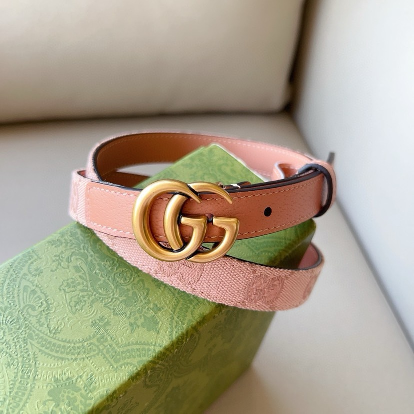 [TOP] GUCCI Lady Belt - 2CM - Nude Pink