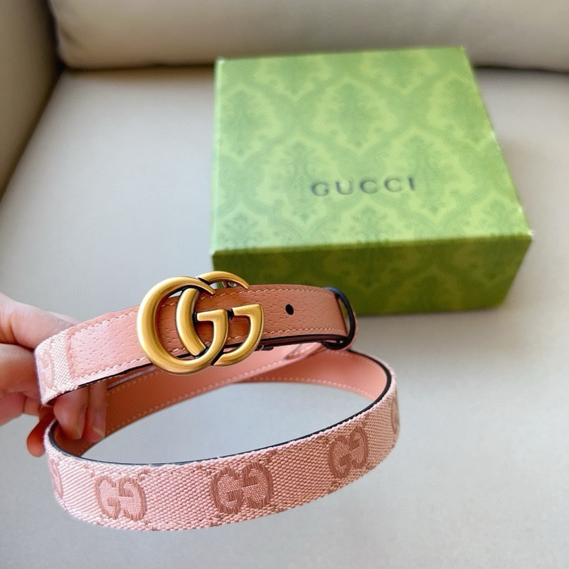 [TOP] GUCCI Lady Belt - 2CM - Nude Pink