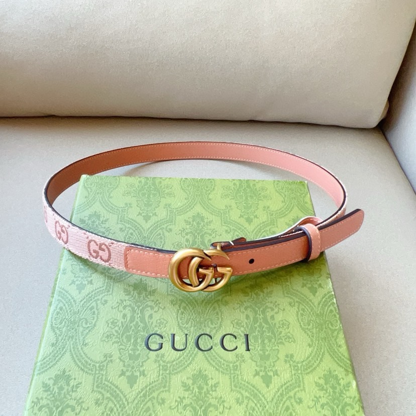 [TOP] GUCCI Lady Belt - 2CM - Nude Pink