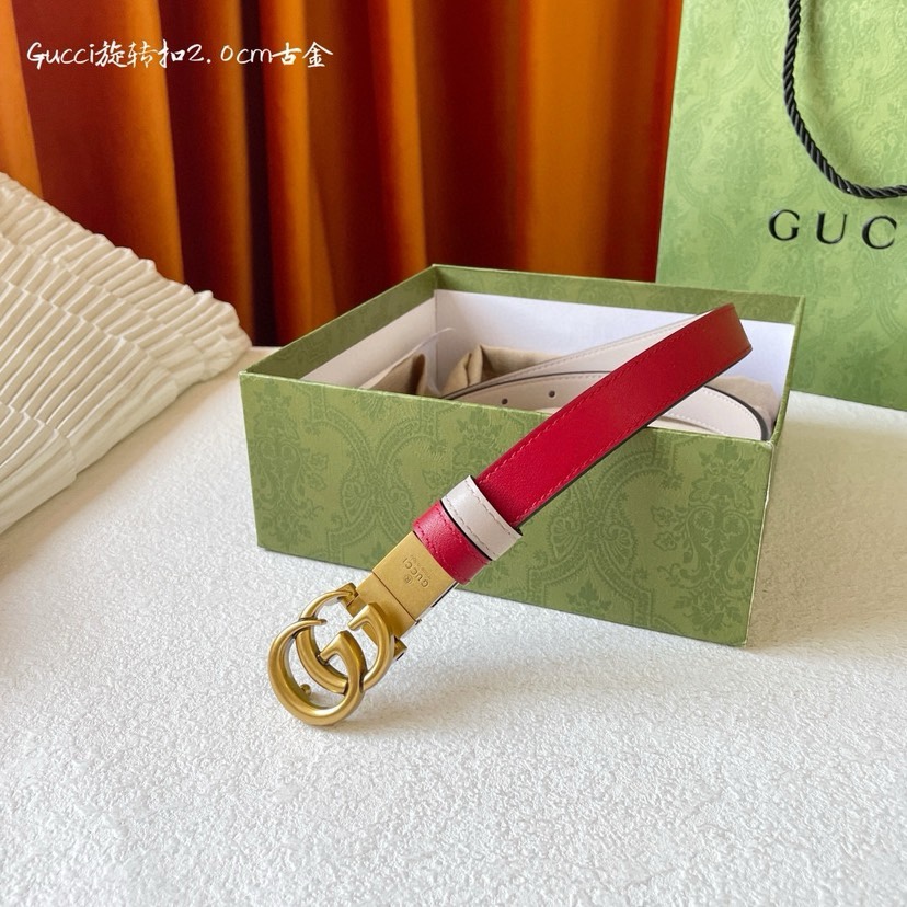 [TOP] GUCCI New Double - Sided Belt - 2CM