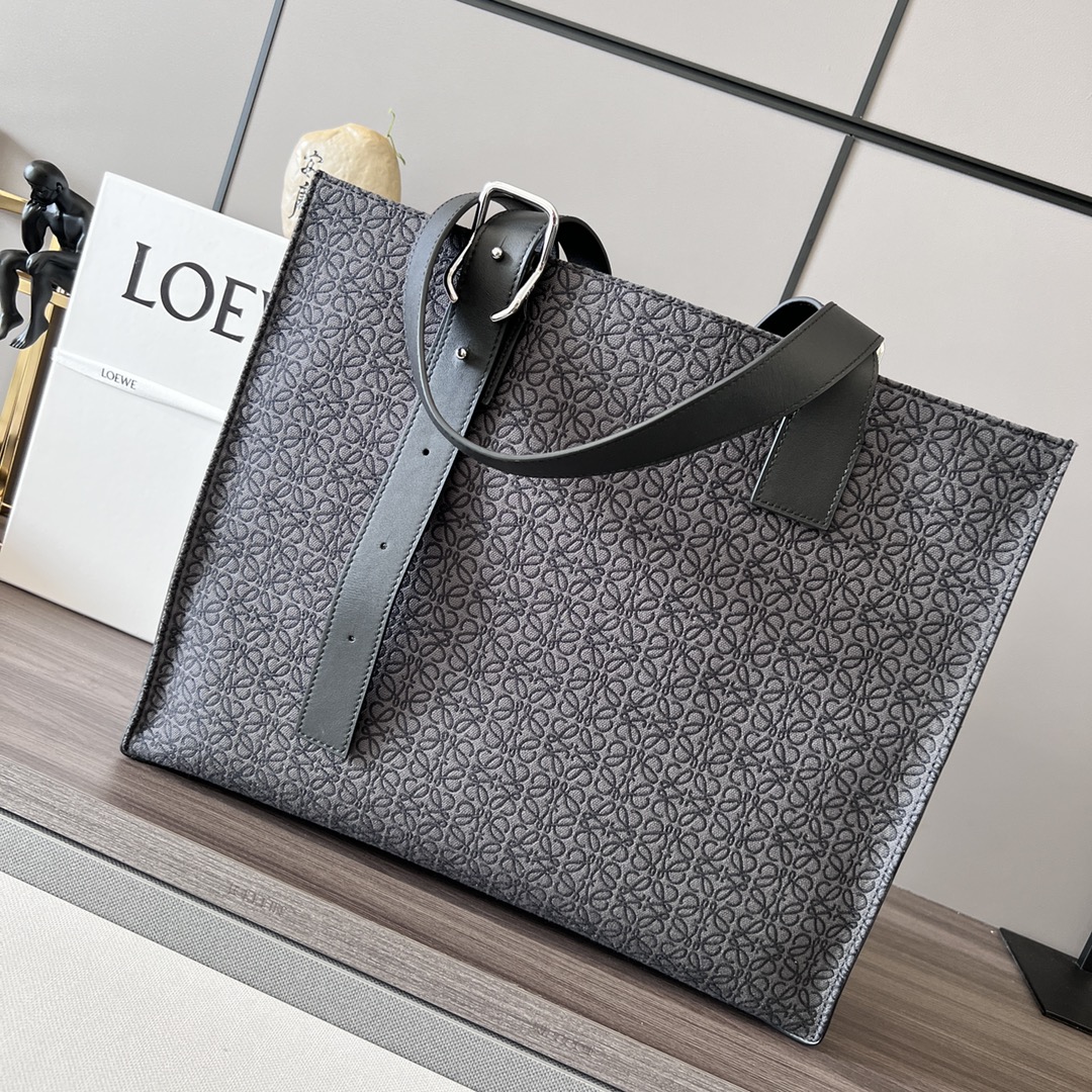 [TOP] LOEWE Buckle Tote 40×9×33CM - Black
