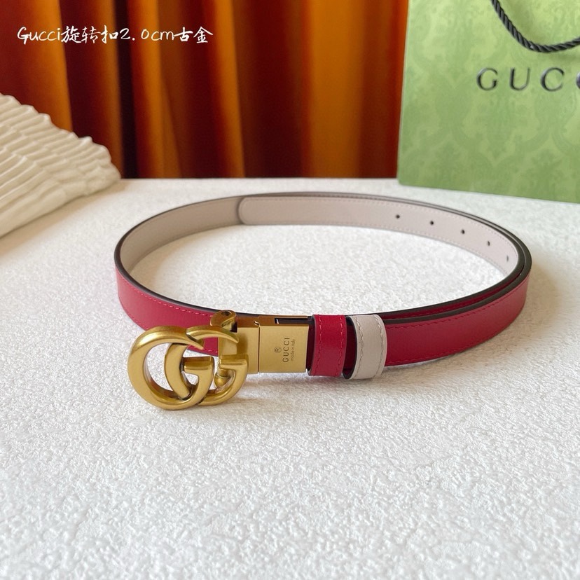 [TOP] GUCCI New Double - Sided Belt - 2CM