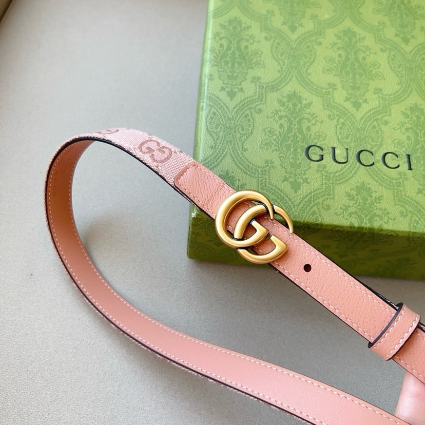 [TOP] GUCCI Lady Belt - 2CM - Nude Pink