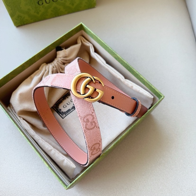 [TOP] GUCCI Lady Belt - 2CM - Nude Pink