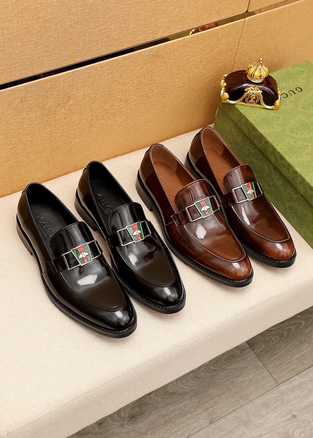 [TOP] GUCCI Men's Cowhide Shoes - 2 Colors