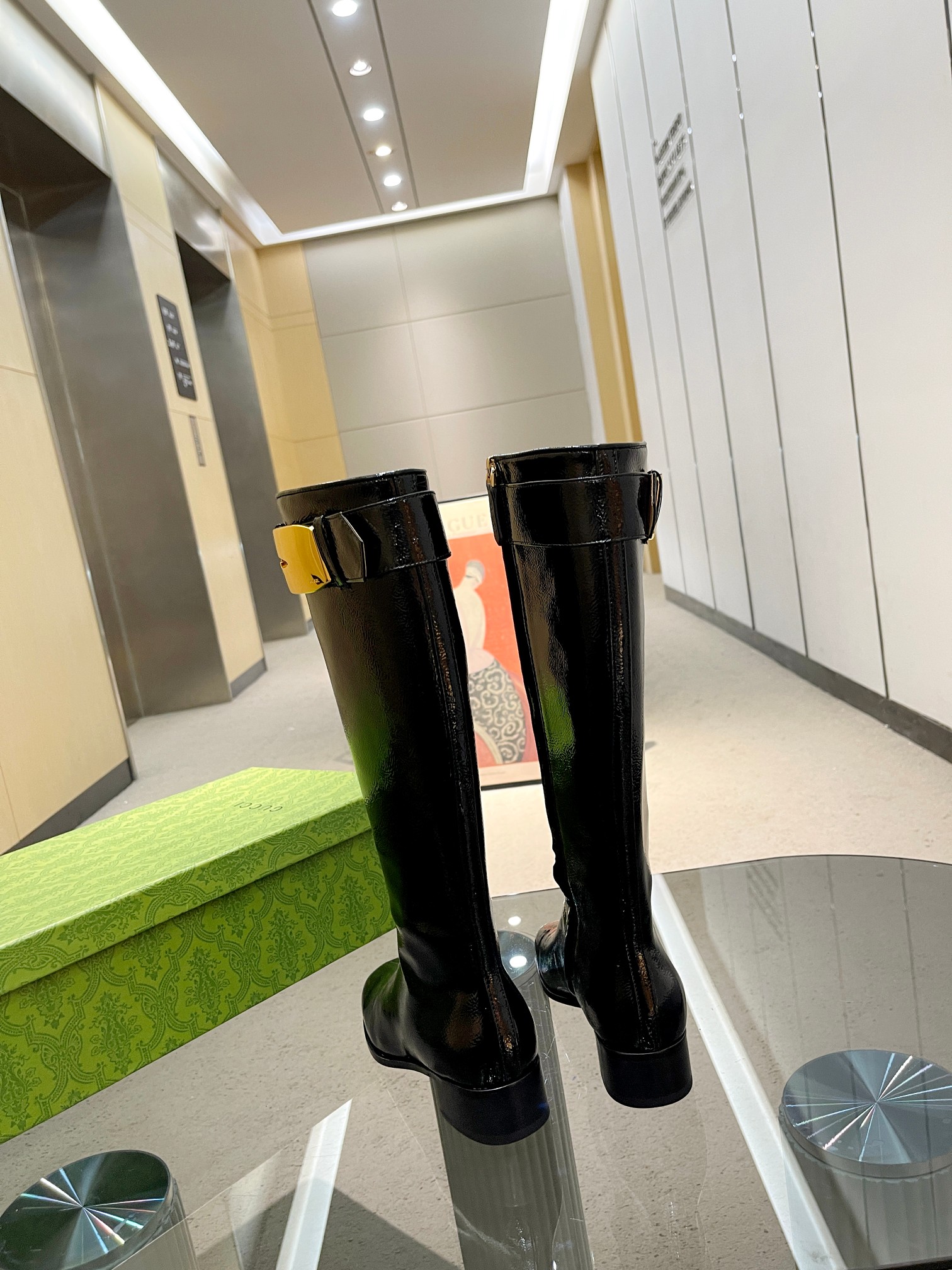 [TOP] GUCCI Cowhide Shoes - Black - 3.5CM