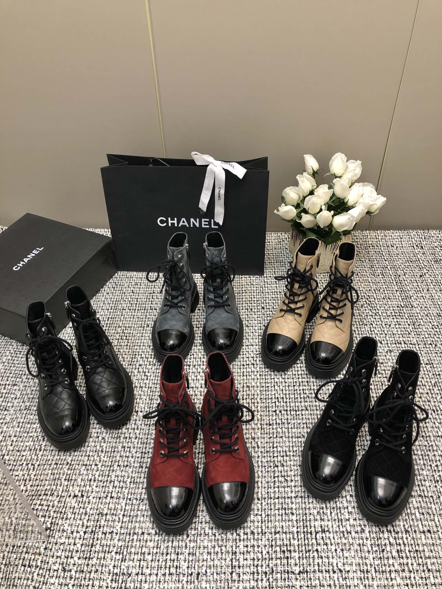 [TOP] CHANEL Sheepskin Thick Soled Short Boots - 5 Colors