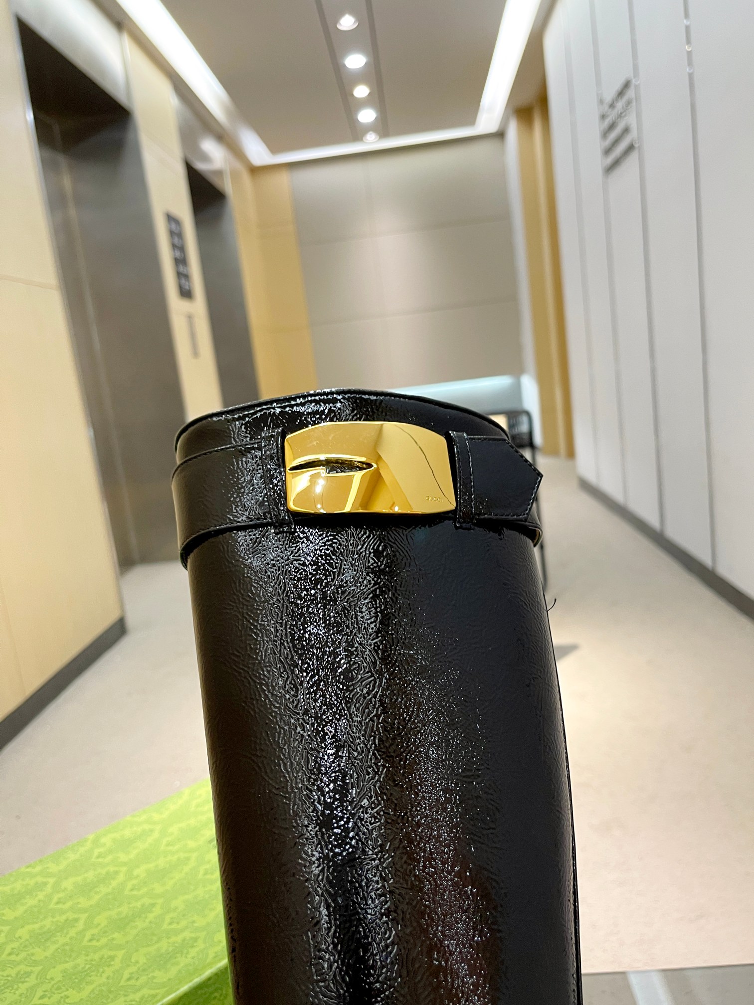 [TOP] GUCCI Cowhide Shoes - Black - 3.5CM