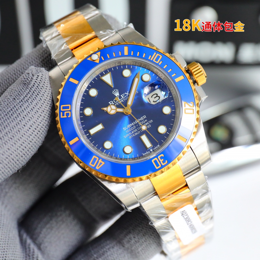 [TOP] ROLEX ROLEX Submariner RW3 Gold Watch 41mm - 2 Colors