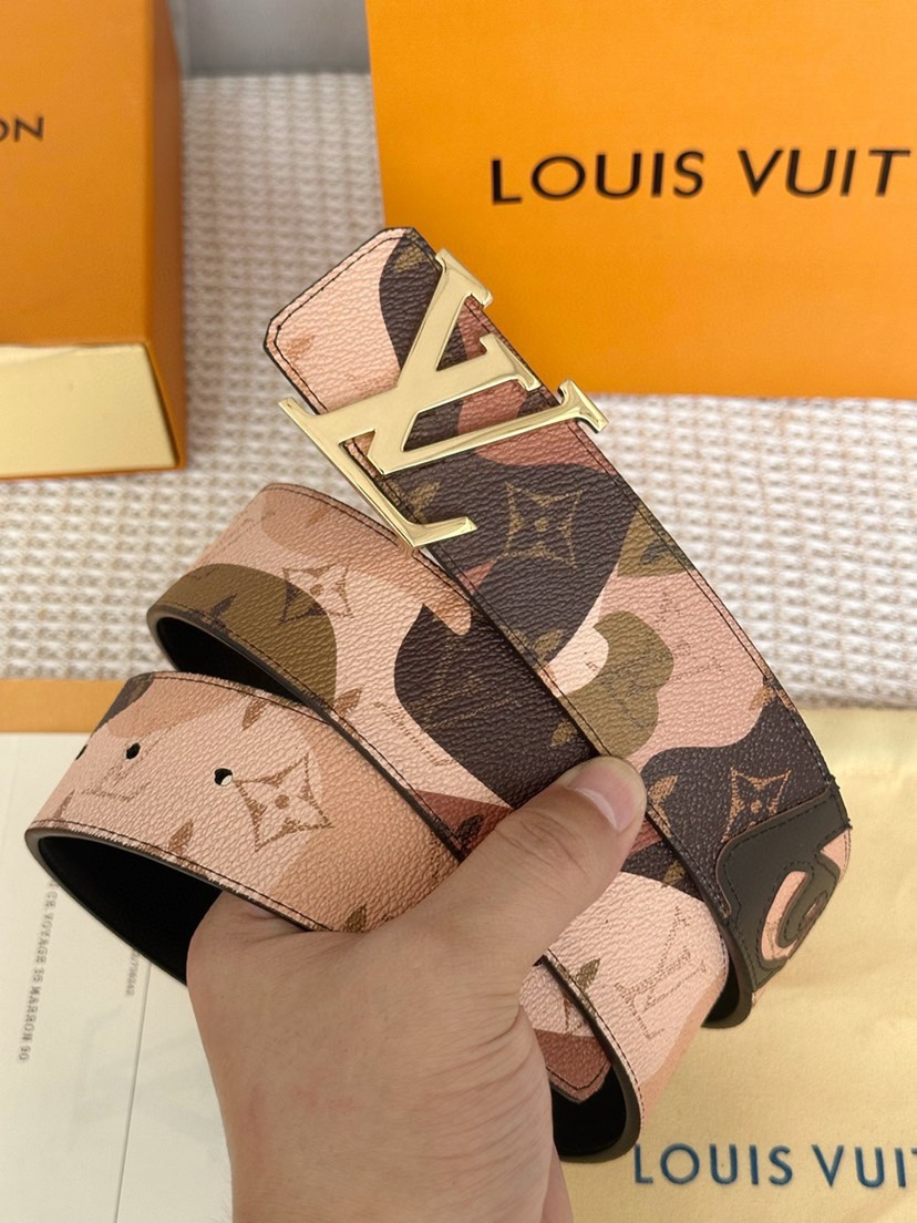 [TOP] Louis Vuitton LV Men's Double-Sided Cowhide Belt - 4CM