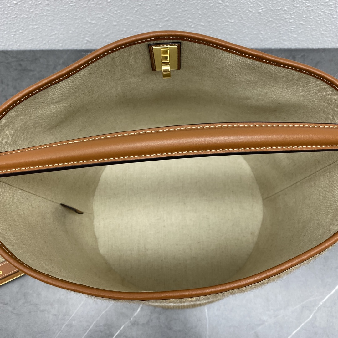 [TOP] CELINE BUCKET 16 Series Bucket Bag - Woven Bag - 29×25×23 cm-- Brown