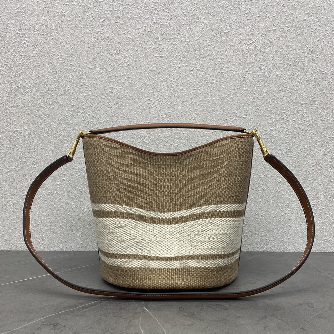 [TOP] CELINE BUCKET 16 Series Bucket Bag - Woven Bag - 29×25×23 cm-- Brown