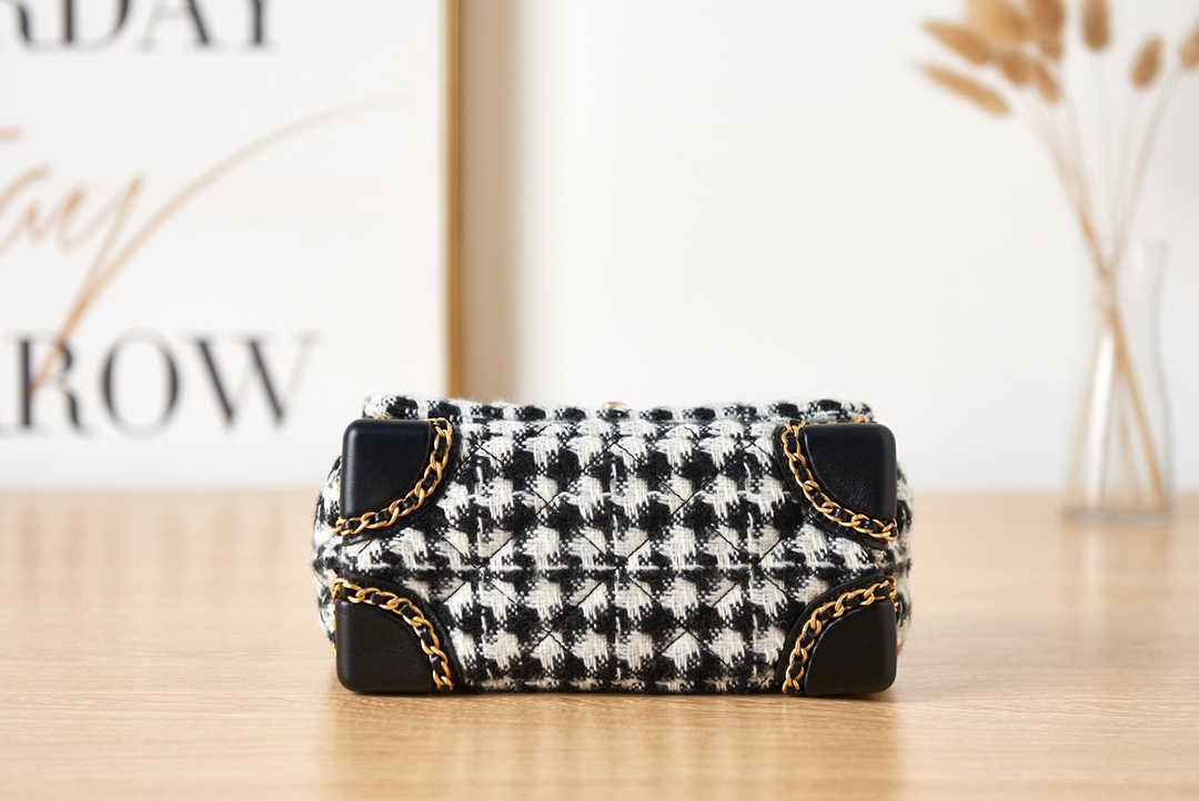 [TOP] CHANEL 23K Flap Bag tweed Chain bag 20-14-9.5 cm - Purple & GHW