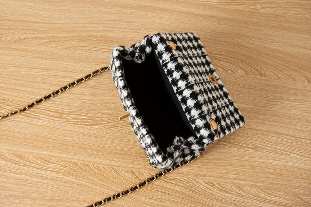 [TOP] CHANEL 23K Flap Bag tweed Chain bag 20-14-9.5 cm - Purple & GHW